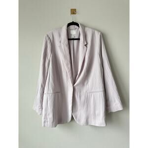 H&M Light Lavender Blazer Relaxed Fit Minimalist Open Front Jacket XL